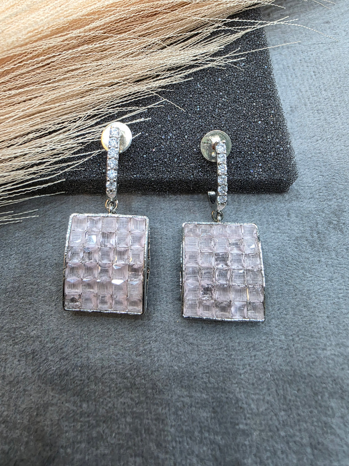 Rimjhim AD Crystal Earrings- Blush Pink