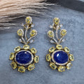 Karishma Hazoori Doublet Earrings - Blue Yellow Citrine