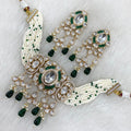 Noorani Sunheri Moissanite Kundan Choker Set- Green