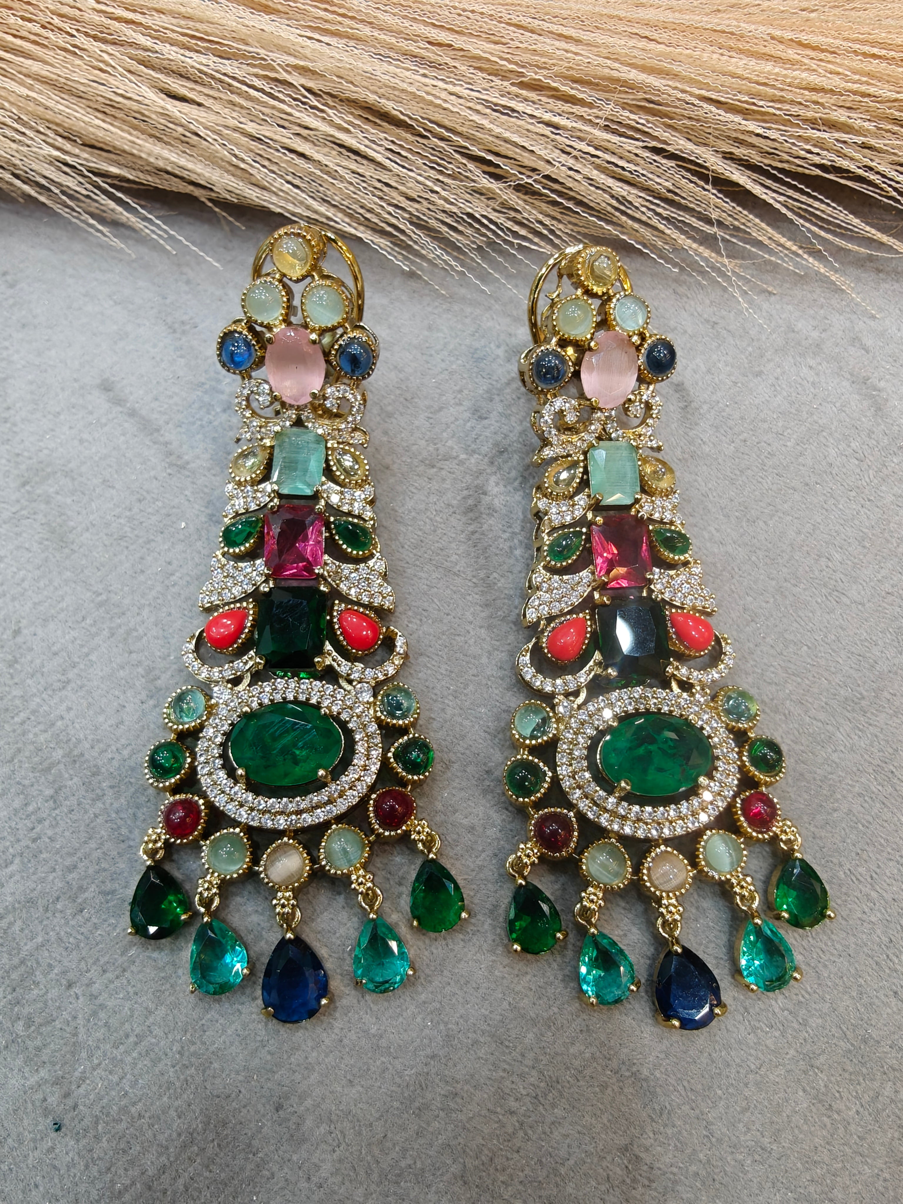 Natalia Sabya inspired Statement Doublet Earrings- Multi
