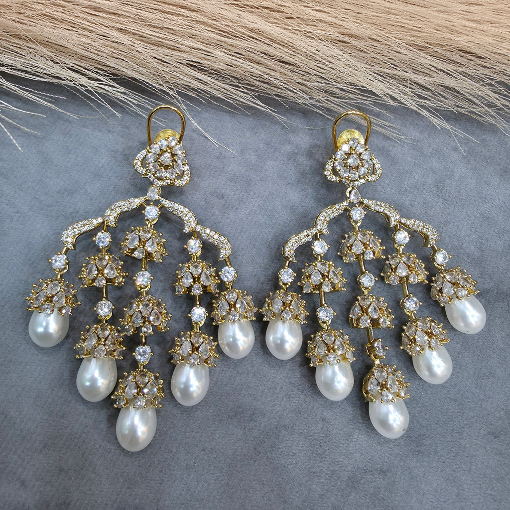 Kalpana Chandelier AD Earrings