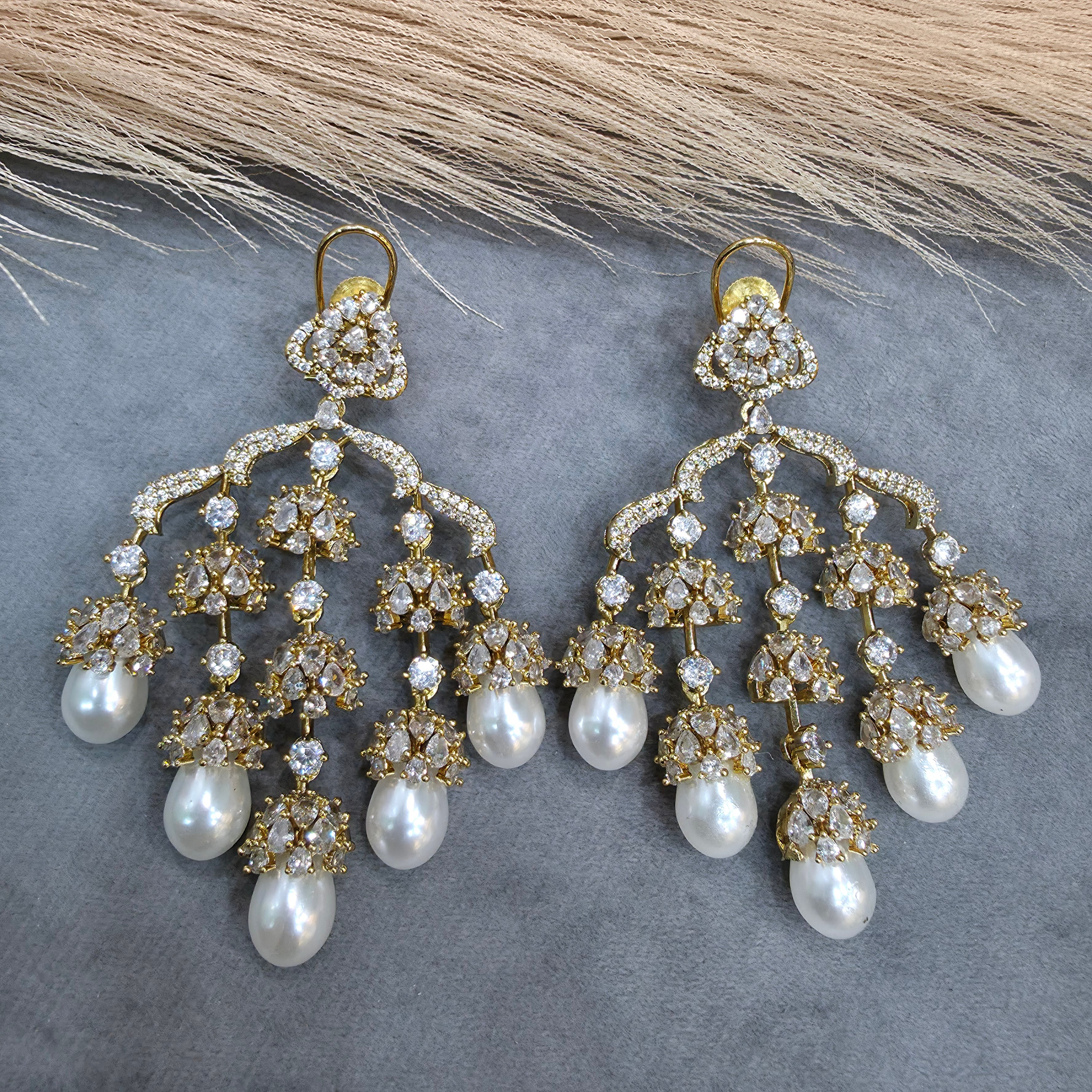 Kalpana Chandelier AD Earrings