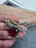 Parrot Brooch- Ruby