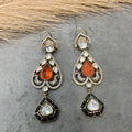 Alina Morni Doublet Earrings- Orange and Black