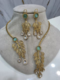 Samaira Handcrafted Fusion Hasli Set- Mint