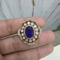 Elara LB Moissanite Adjustable Ring- Indigo Purple