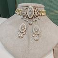 Ayla Mother Of Pearl Choker Set- White