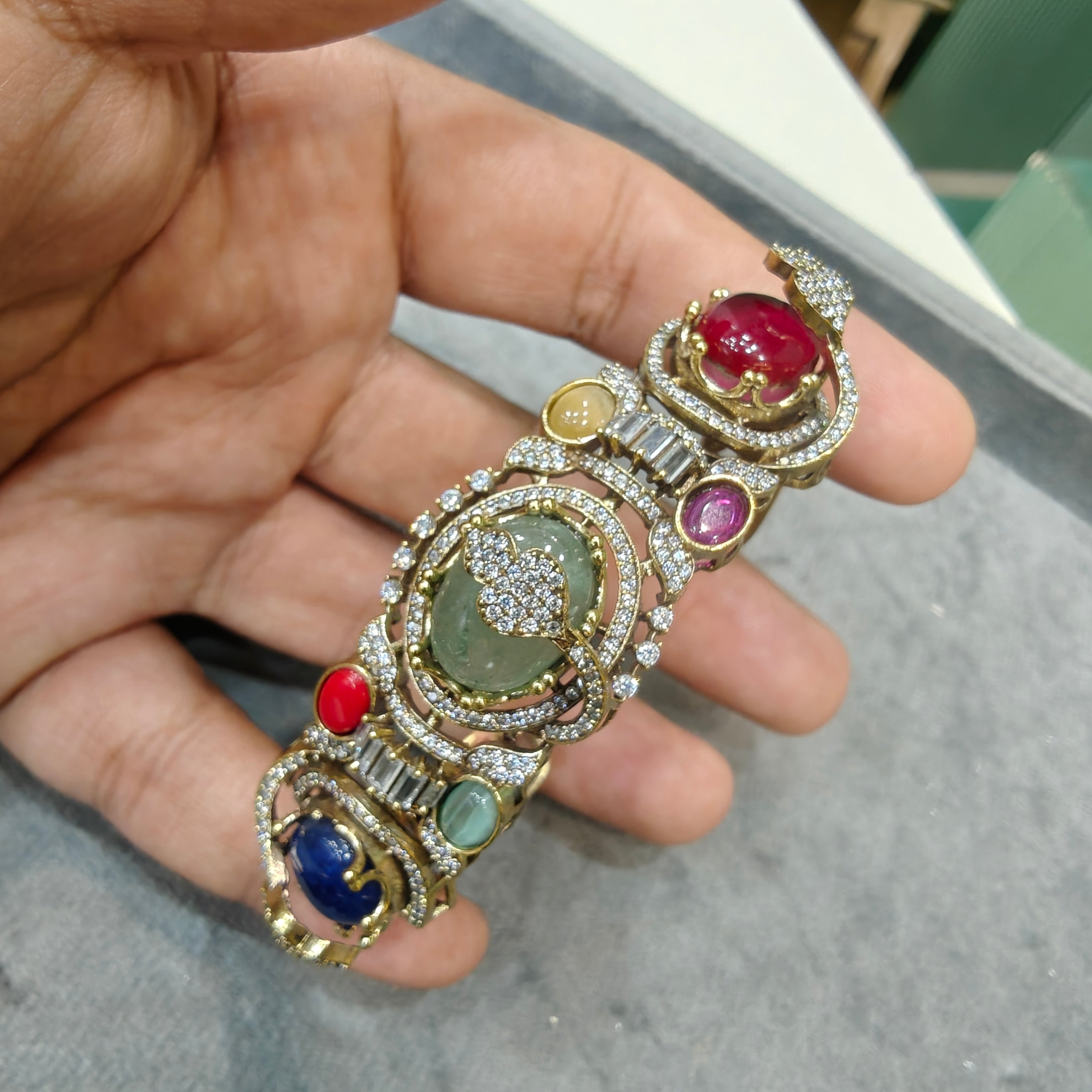 Anantika Sabya Inspired Quartz Doublet Adjustable Bracelet- Multi 3