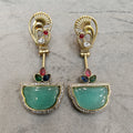Roma Monalisa Dangler Earrings- Mint