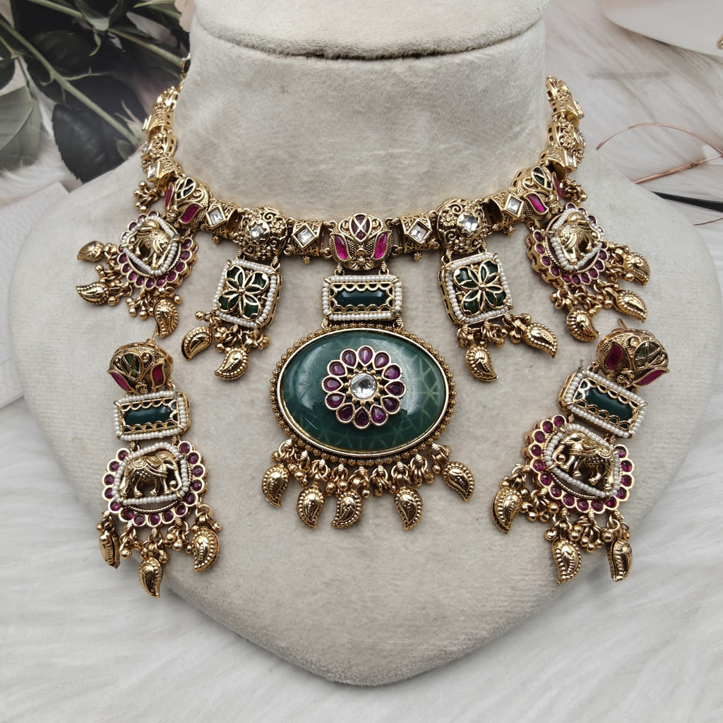Rahil Heritage Gold Look Necklace Set