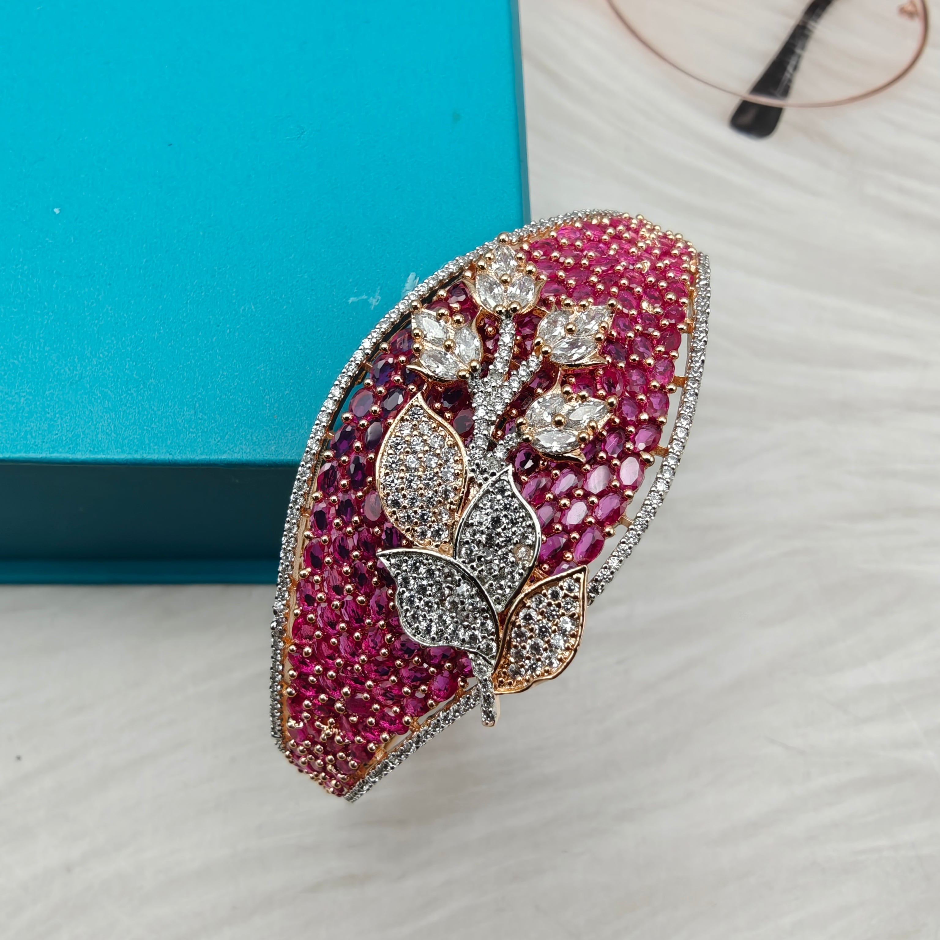 Vixita Premium Openable Bracelets (Carat Plating)- Ruby