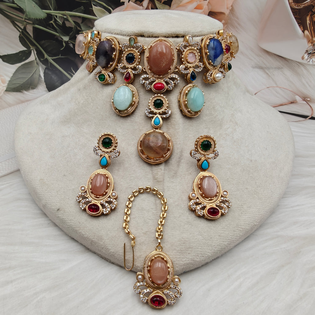 Sarah Sabyasachi Inspired Statement Choker Set with Mangtikka