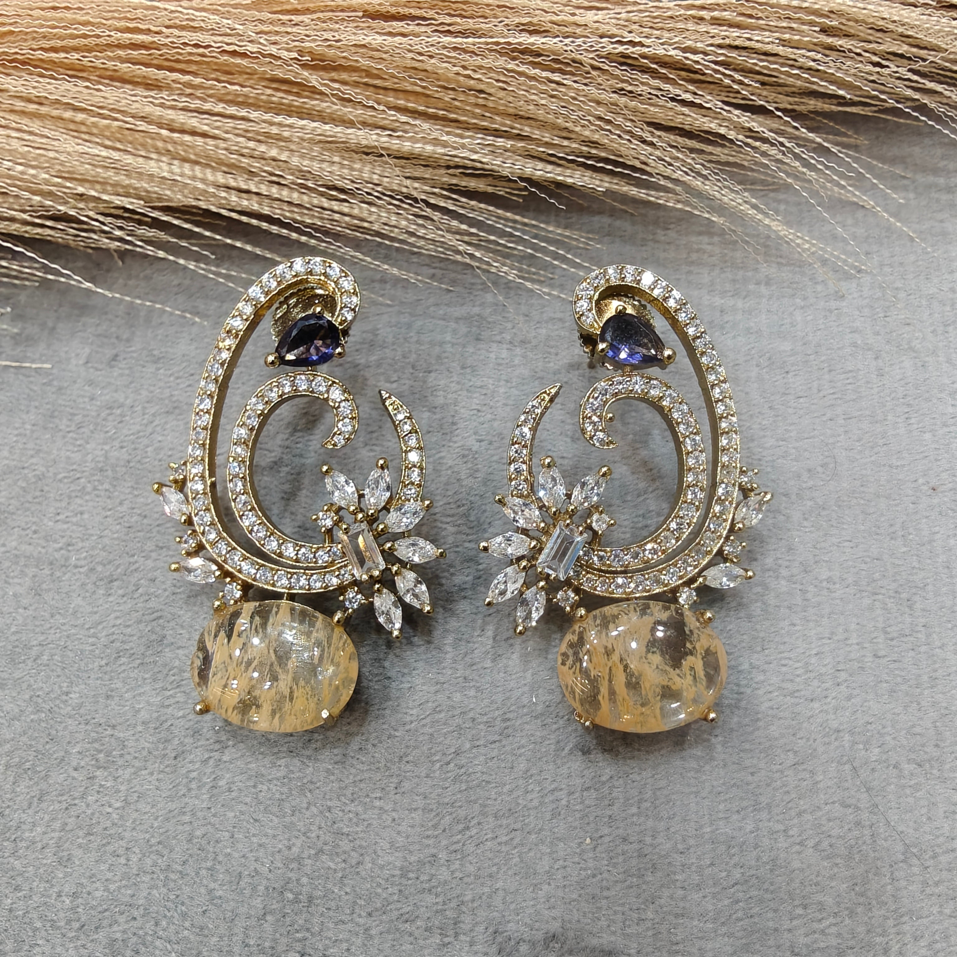 Eknoor Sabya inspired Stud Earrings- Beige