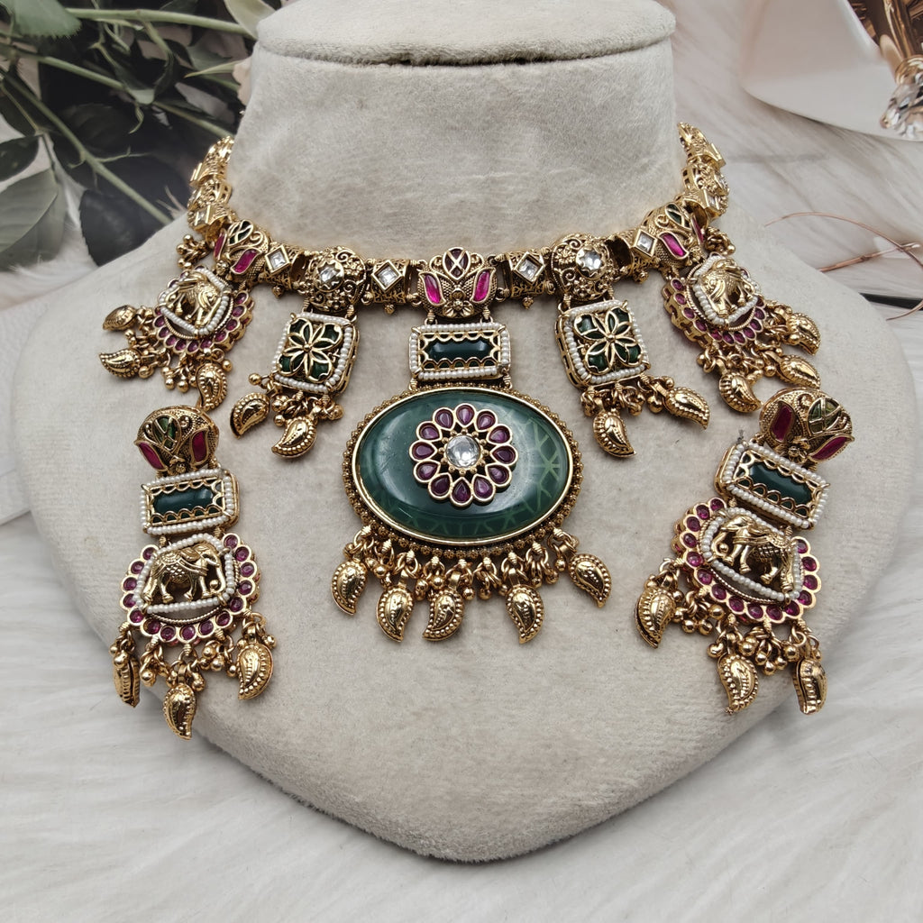 Rahil Heritage Gold Look Necklace Set