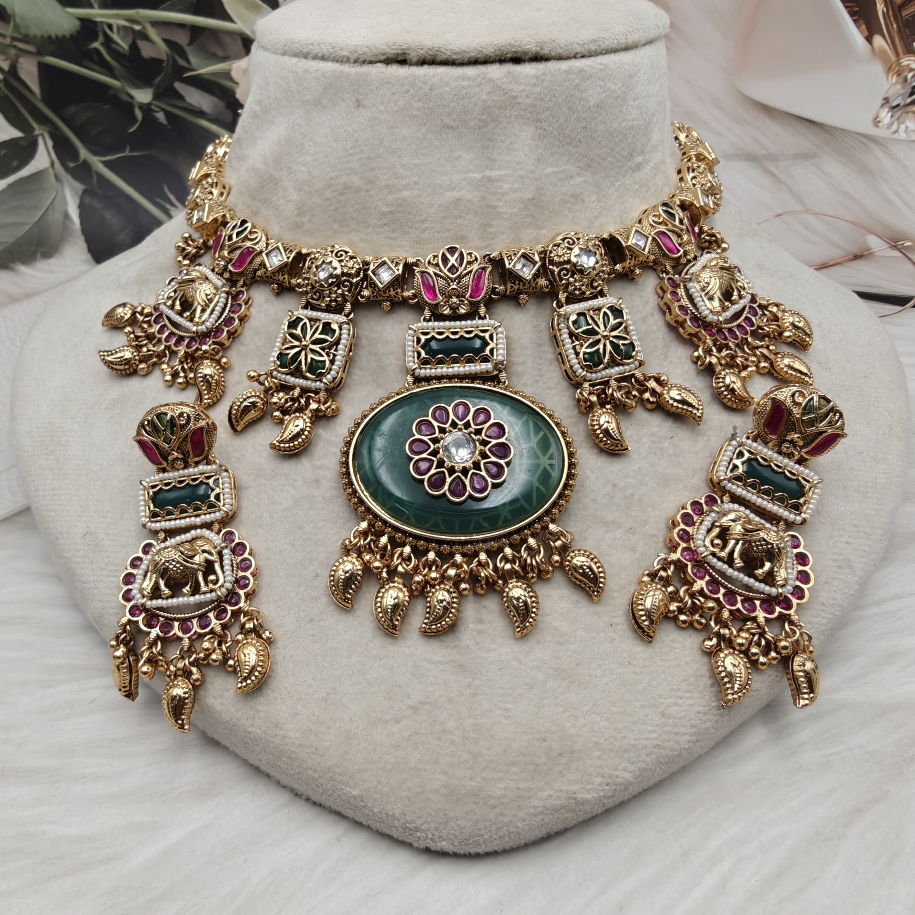 Rahil Heritage Gold Look Necklace Set