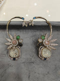 Advisha Flower Gemstone Statement Earcuff- White Multi