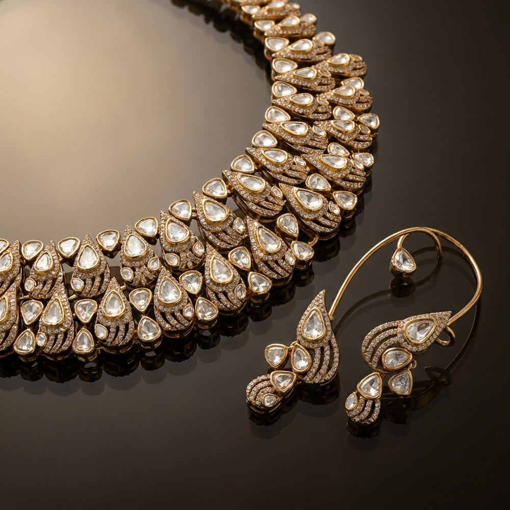 Aarvi Moissanite Celebrity Necklace Set