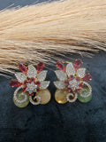 Dhara Sabya Inspired Gemstone Studs- Ruby Mint