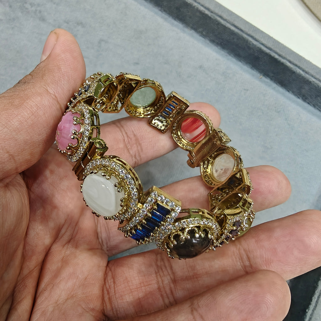 Banno Sabyasachi Inspired Openable Bangle- Blue Multi