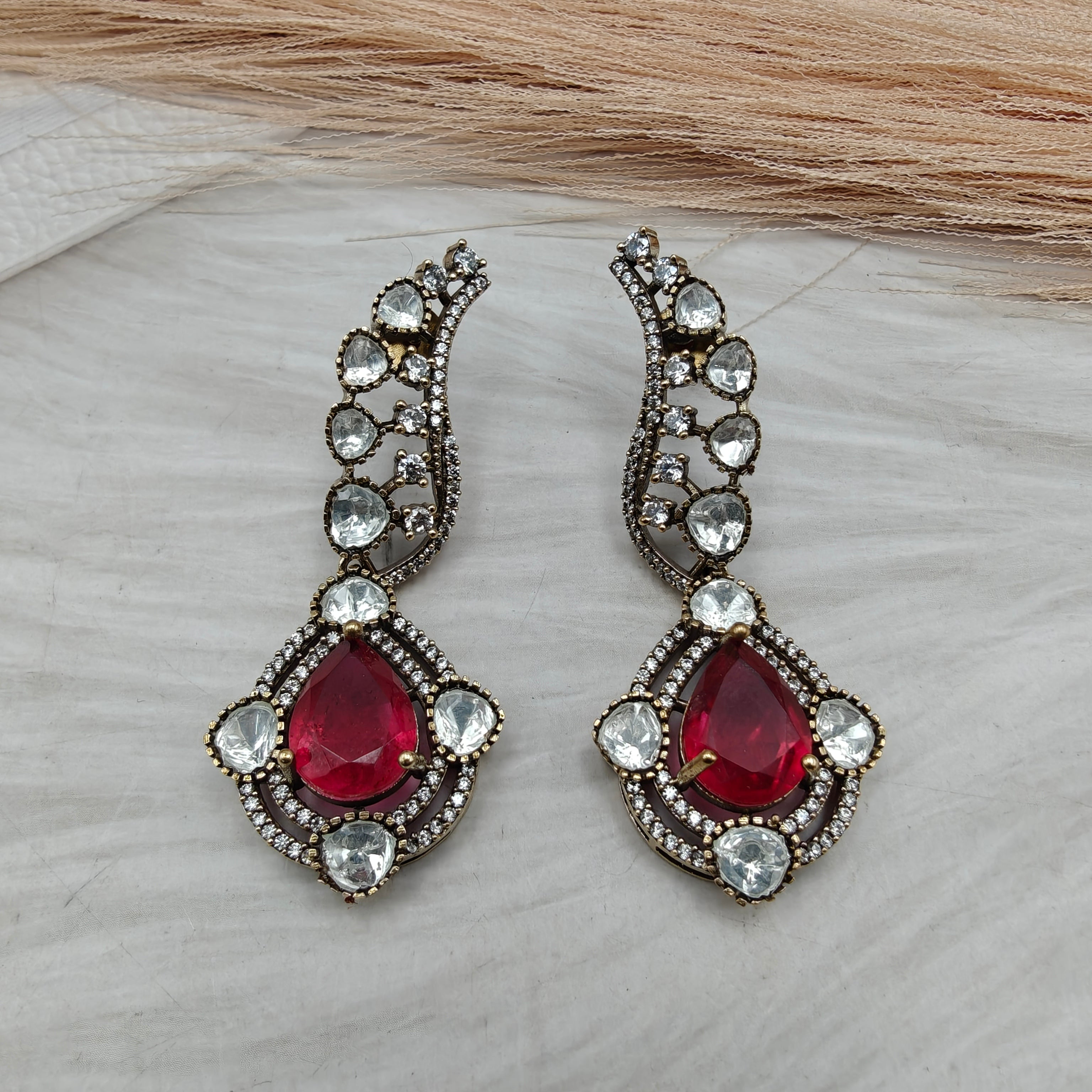 Mabel Doublet Earrings - Ruby
