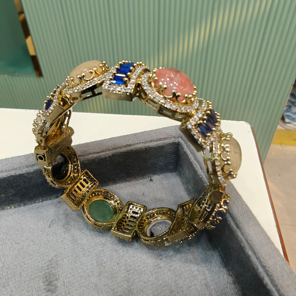 Banno Sabyasachi Inspired Openable Bangle- Blue Multi