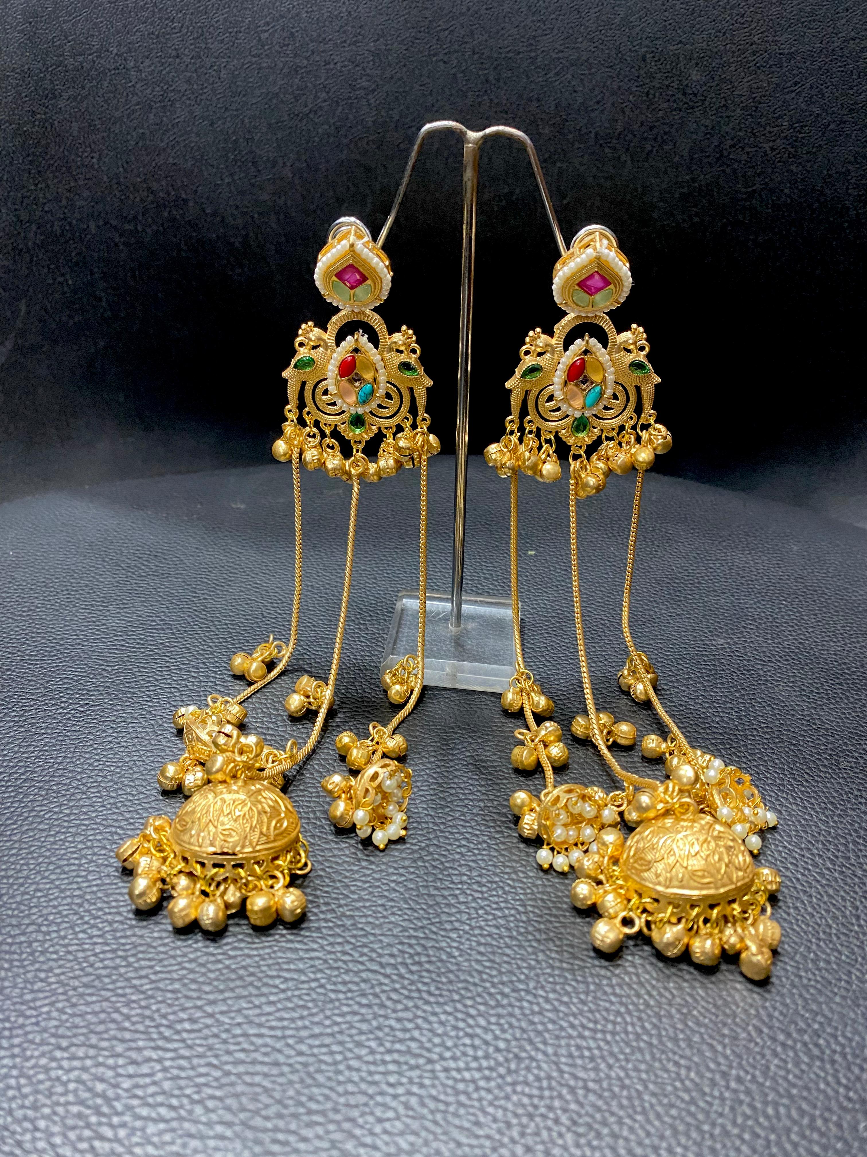 Handcrafted Zaira Kashmiri Brass Fusion Earrings- Multi