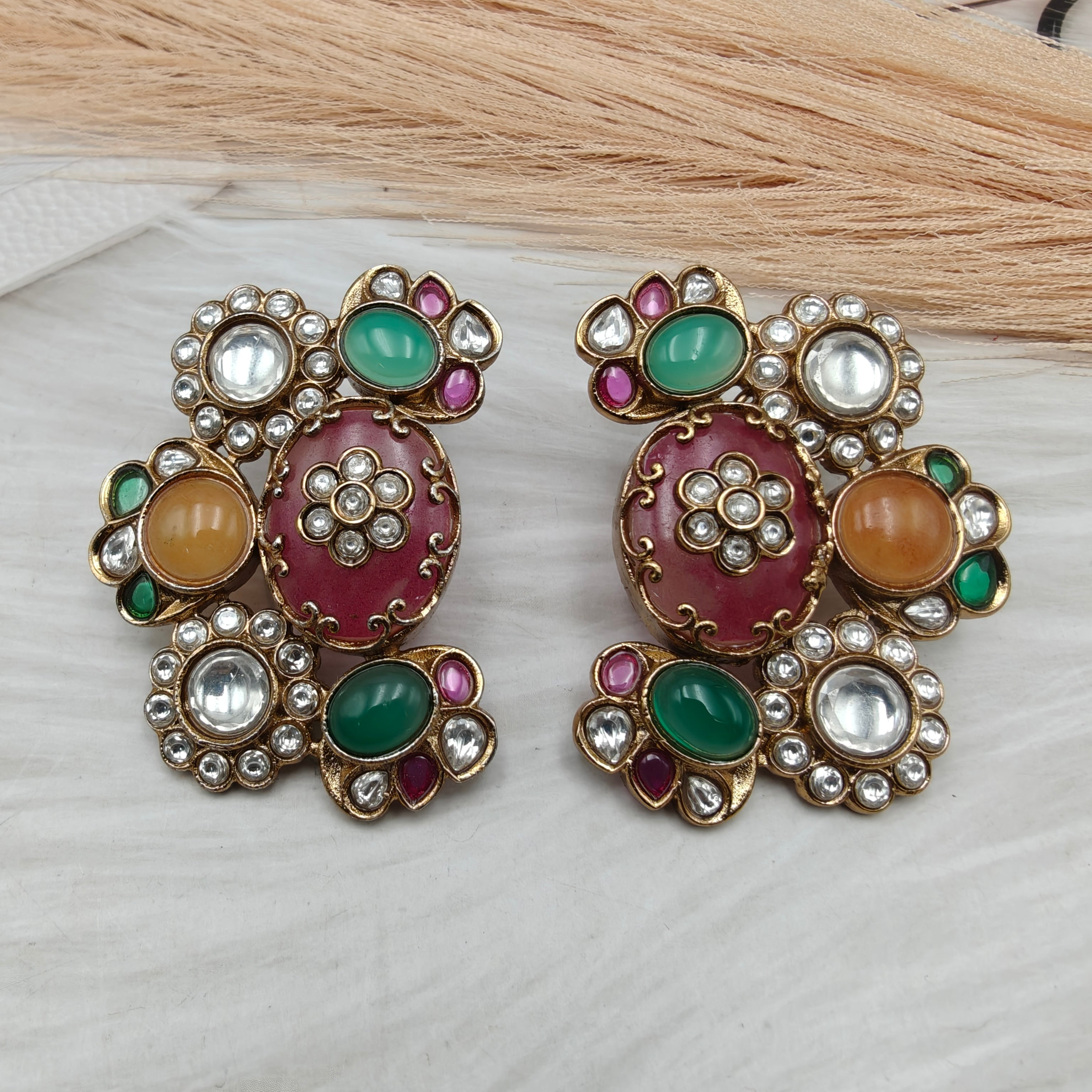 Shagna Gemstone Studs - Multi 3