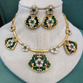 Neelanjana Holdali Necklace Set- Green