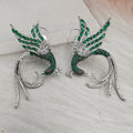 Astra Phoenix CZ Statement Earrings- Green
