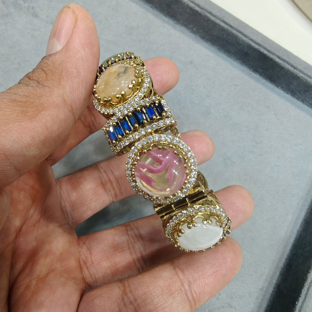 Banno Sabyasachi Inspired Openable Bangle- Blue Multi