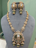 Athiya Statement Heritage Necklace Set- Emerald Green