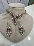 Antrika Polki Hasli Set- Ruby