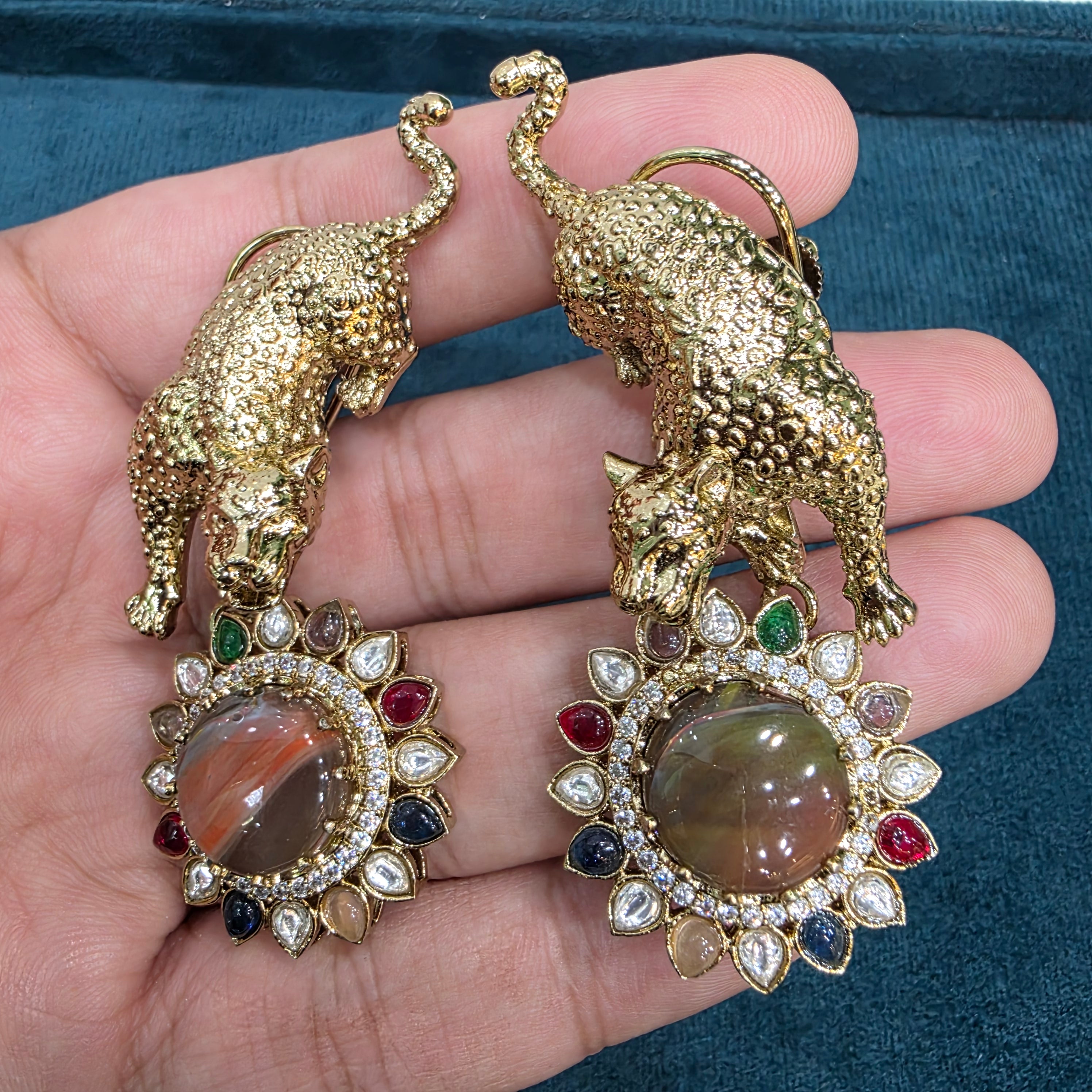 Bageera Sabya Inspired Statement Earrings- Brick Brown