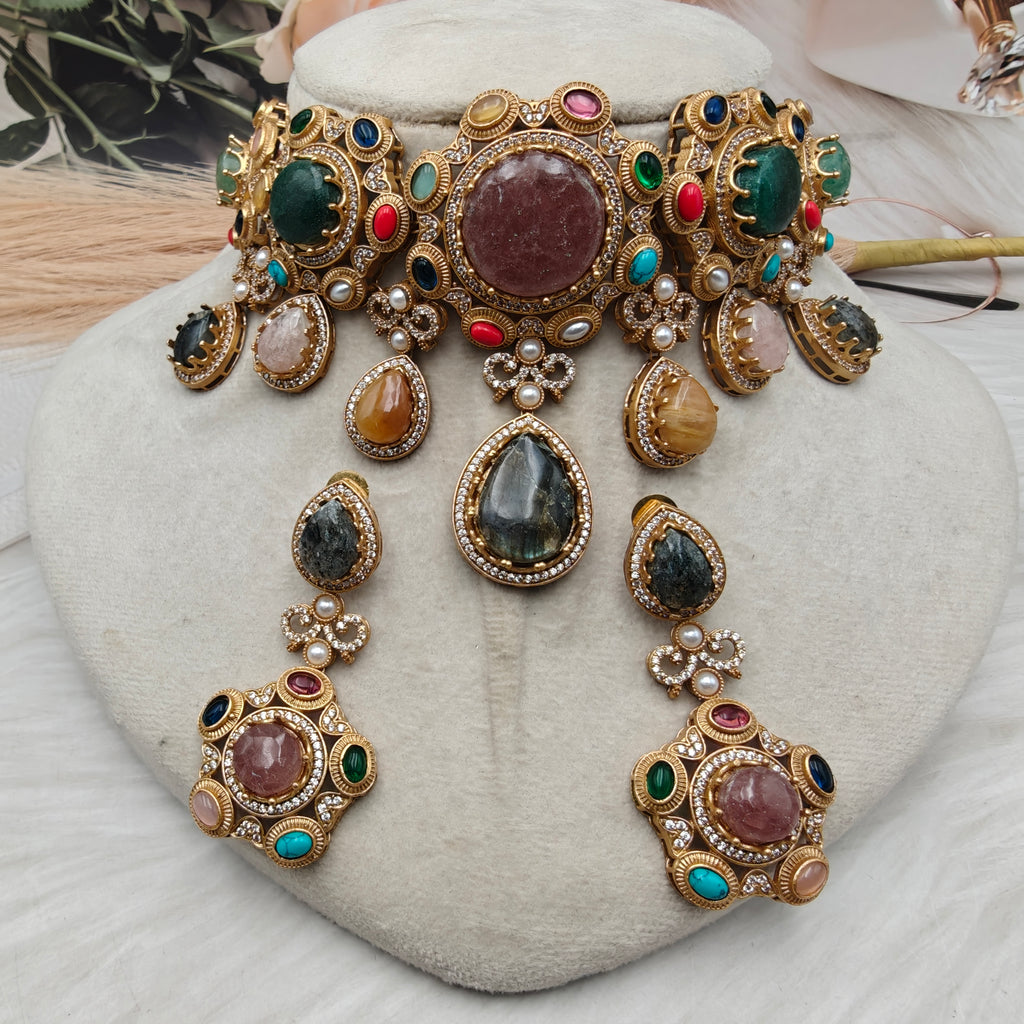 Sabya Inspired Nitima Necklace Set-  Multi