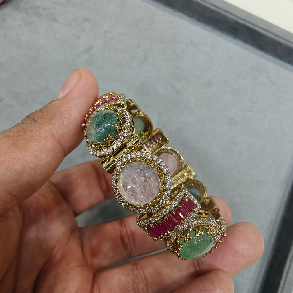 Banno Sabyasachi Inspired Openable Bangle - Ruby Multi