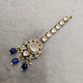 Rati Uncut Moissanite Polki Mangtikka- Blue