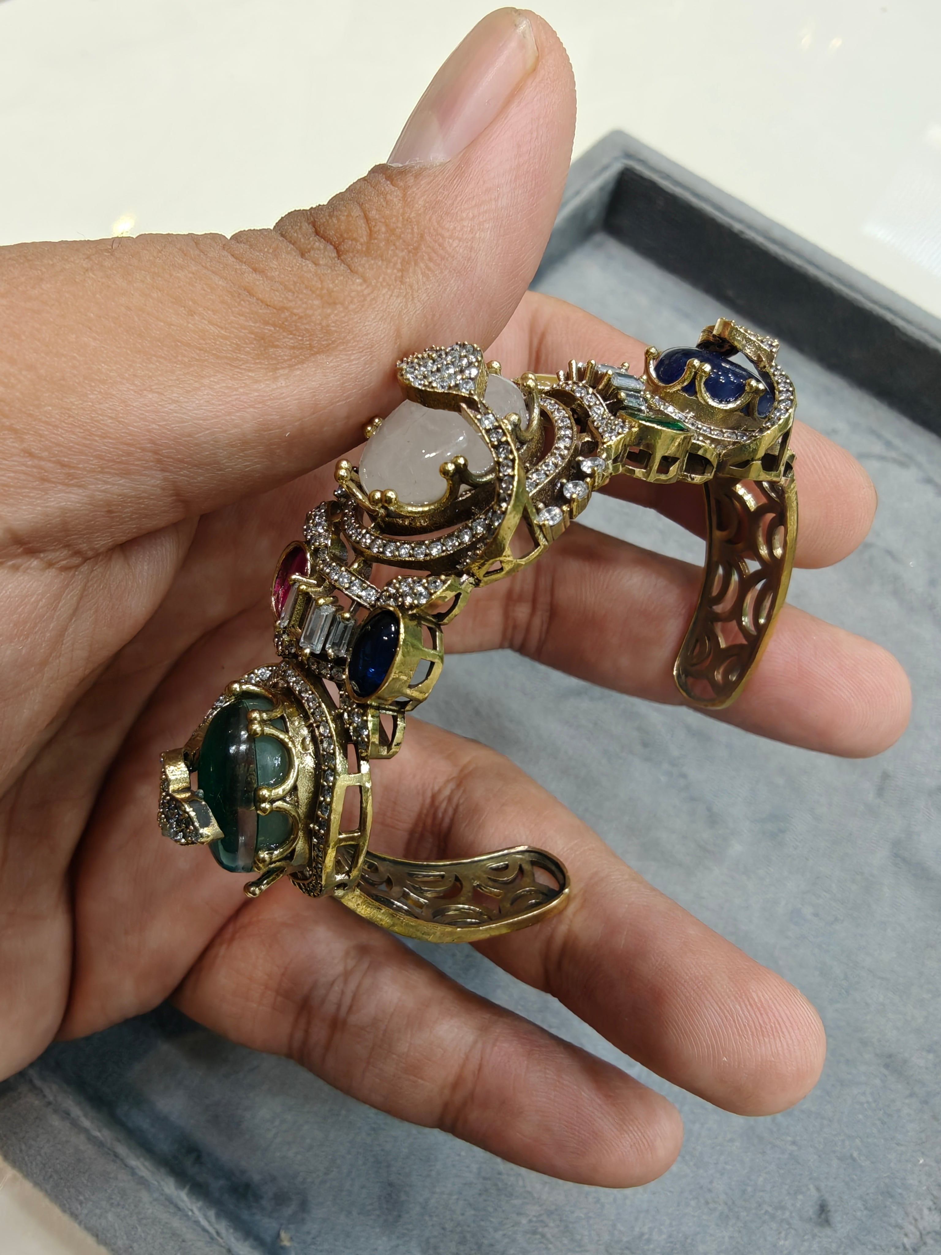 Anantika Sabya Inspired Quartz Doublet Adjustable Bracelet- Multi 3