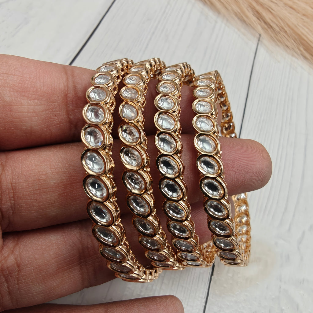 Tripti Moissanite Sleek Bangles- Set of 4