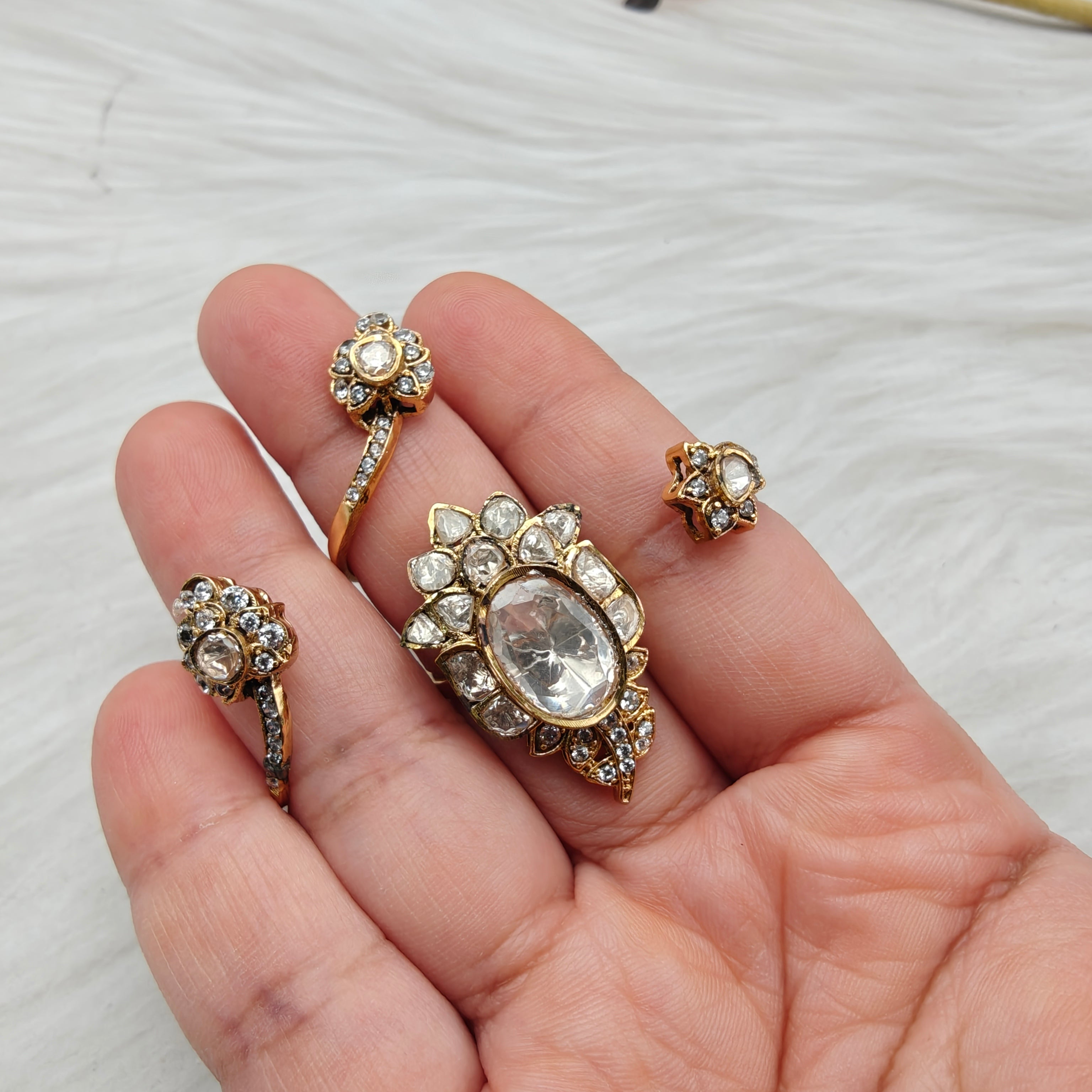 Triple Finger Moissanite Ring