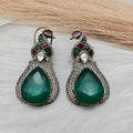 Peacock Doublet Earrings - Green