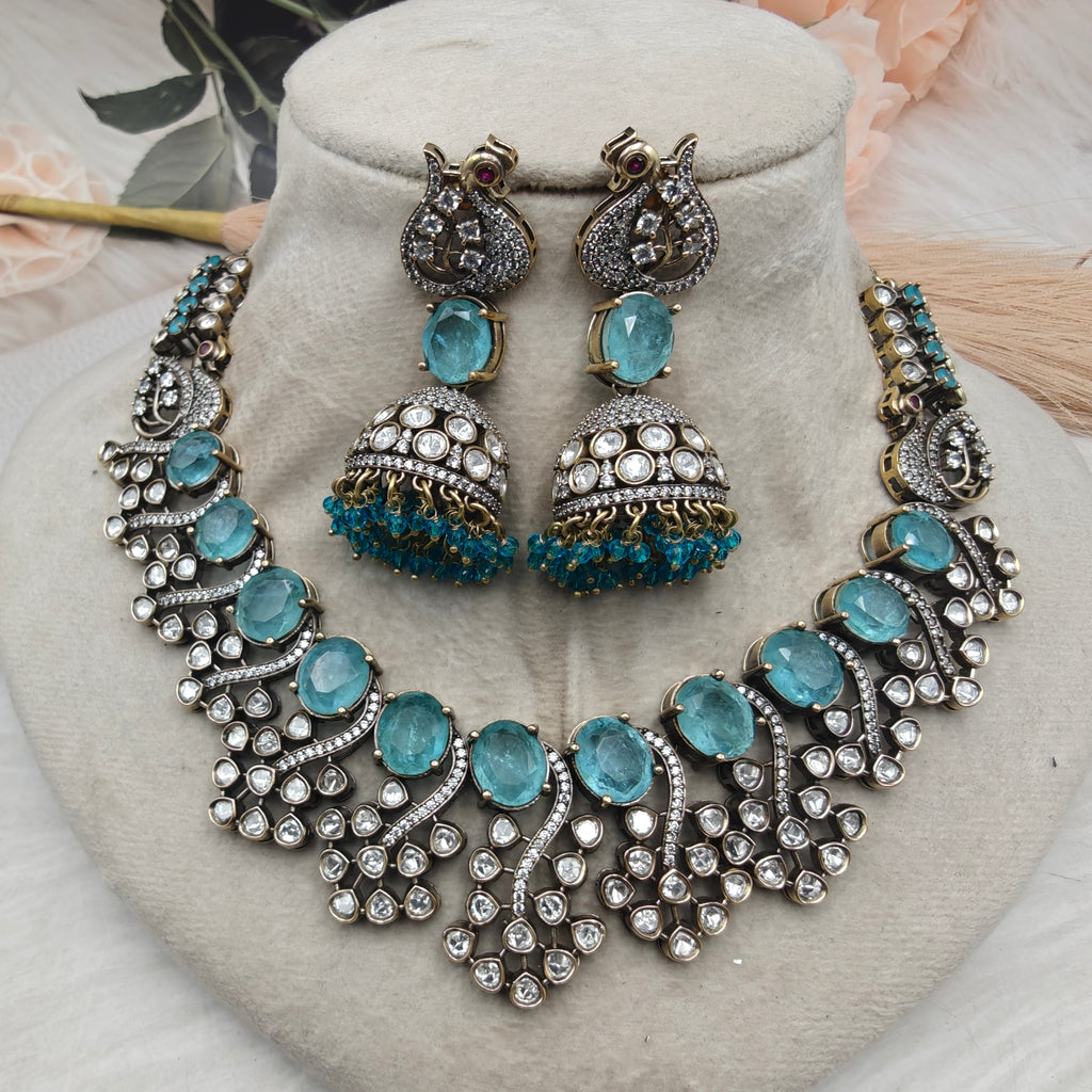 Zaynah Doublet Necklace Set- Turquosie