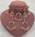 Aparajita Doublet and Moissanite Choker Set - Pink