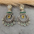Pritha Sabya Inspired Chandbali- Green White Multi