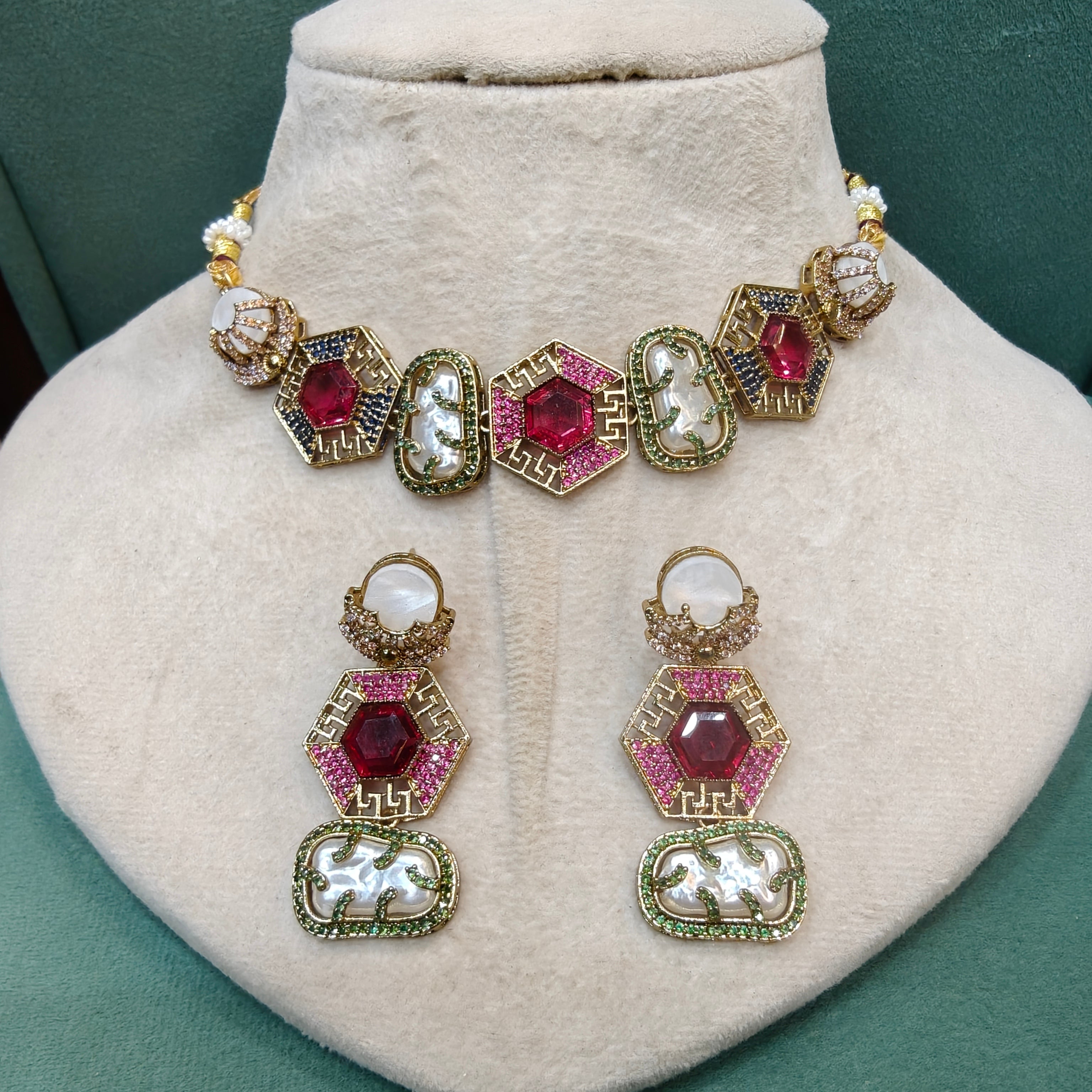 Turkish Style Sleek Choker Set- Multi