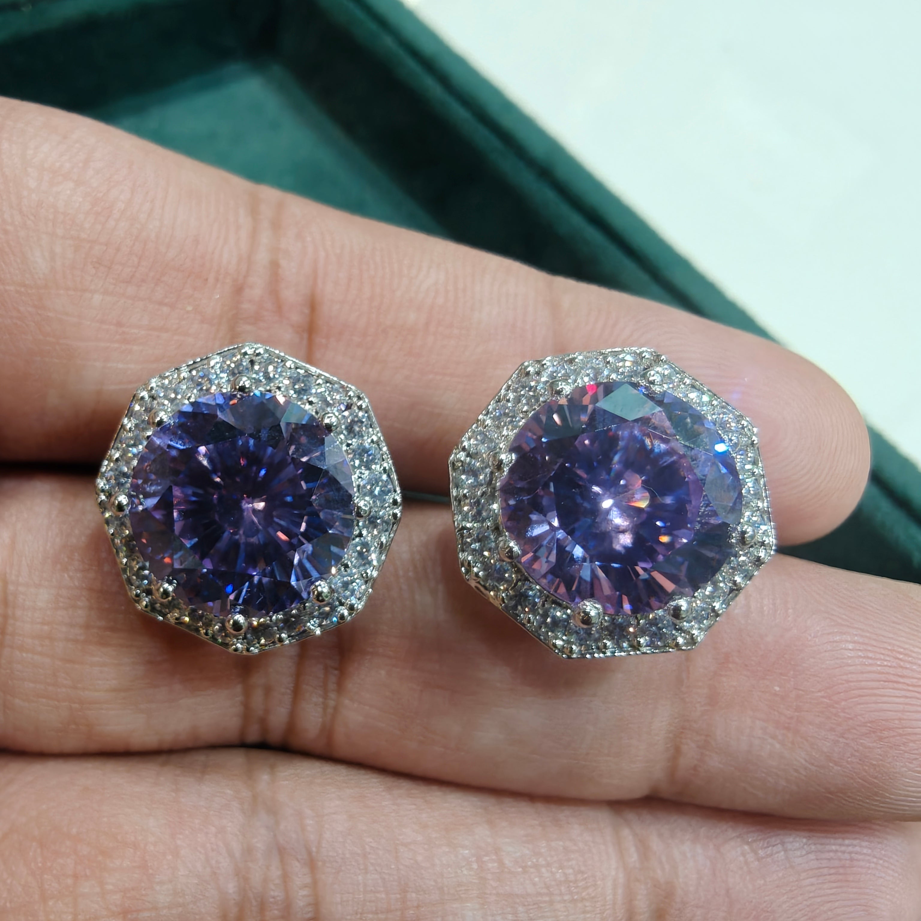 Rosella Swarovski Studs - Purple