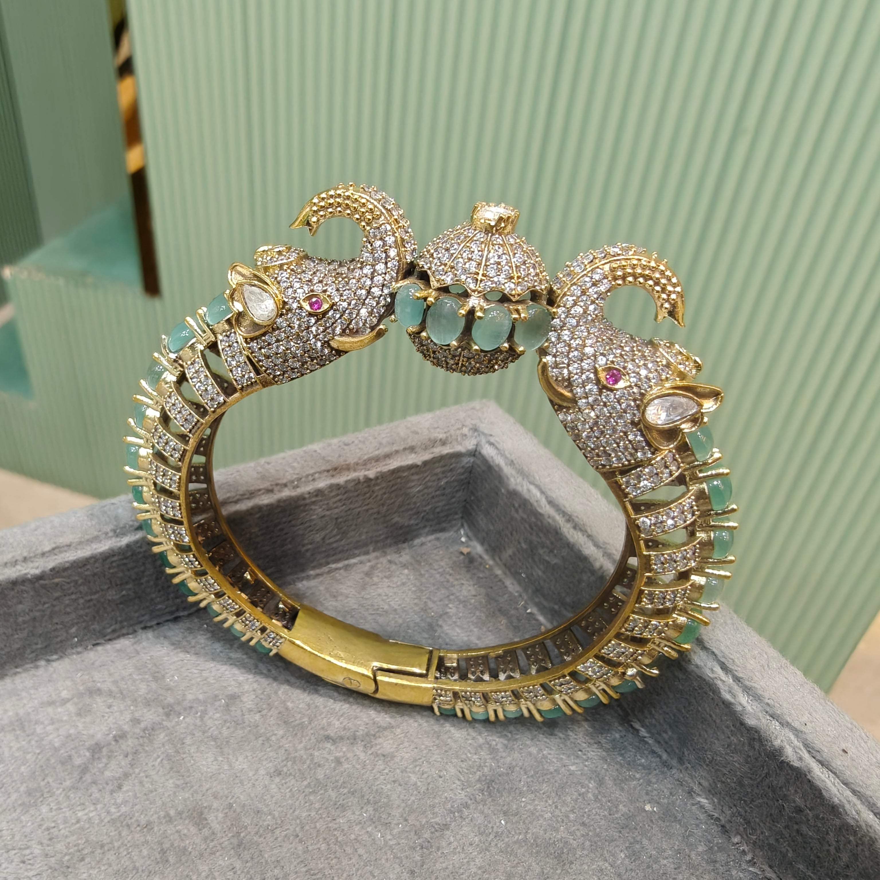 Gajraj Openable Kangan- Sea Green