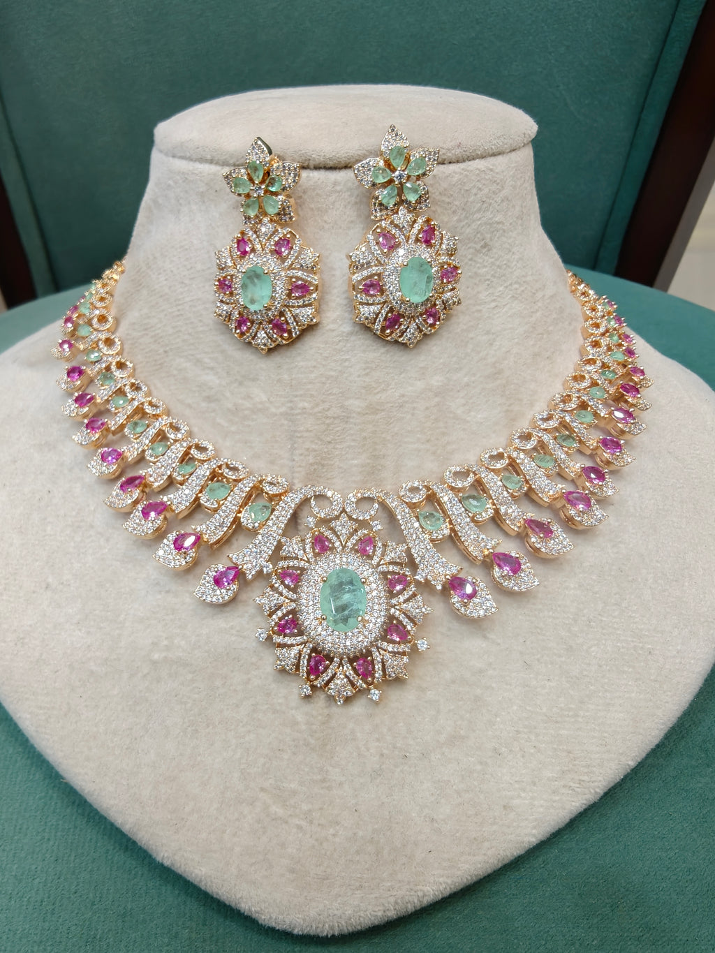 Saumya Pastel Regal Doublet Necklace Set