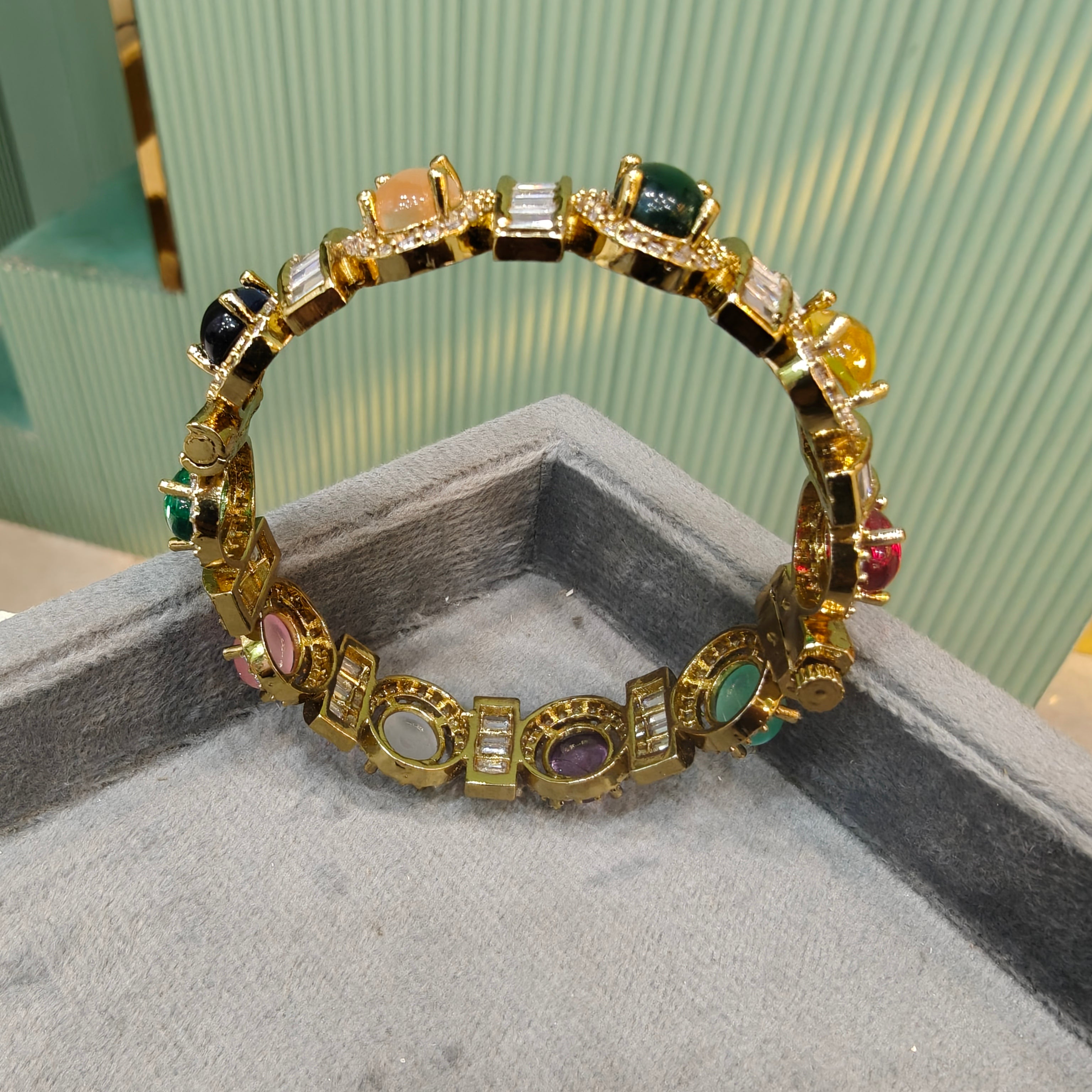 Meeta Sabyasachi Inspired Openable Bangle- Multi