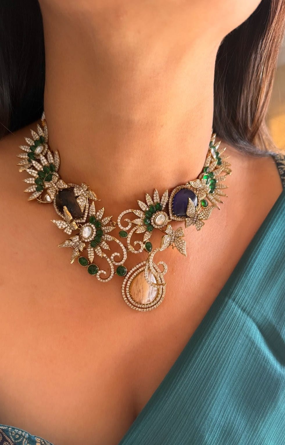 Aparna Nature Inspired Gemstone Necklace Set