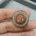 Chitara Sabya inspired Quartz Adjustable Ring- Coral Pink